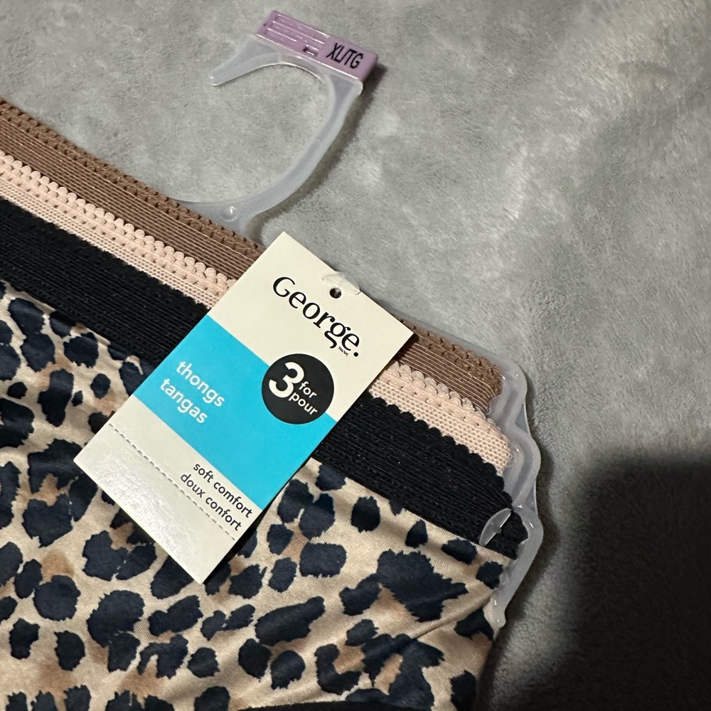 George Leopard Print Thong Set - Picture 2 of 3